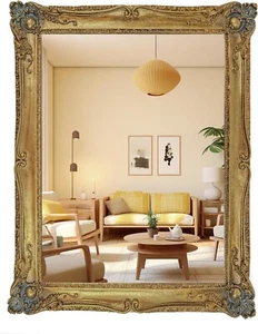 Vintage Vanity Mirror for Wall and Desk, Gold Makeup Mirror, Baroque Living Room - Picture 1 of 3