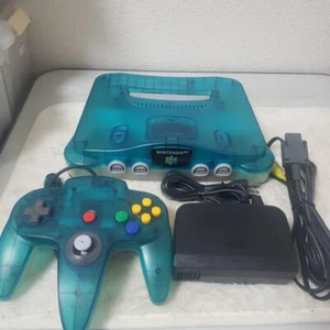 Consola Nintendo 64 Azul Transparente N64 Eligió Cables Controladores Originales REGIÓN LIBRE - Imagen 1 de 7