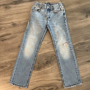 GAP Kids Denim Boys Stretch Straight Distressed Jeans Size 7 Regular - Picture 1 of 7