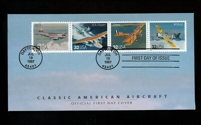 US FDC #3142 Fleetwood 1997 Dayton OH American Aircraft Airplane HC Set of 5 - Image 1 of 4