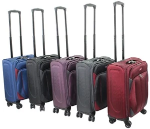 55cm Cabin Suitcase Soft shell Carry Luggage 4 Wheel Spinner Case Expandable - Picture 1 of 55