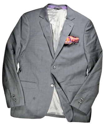 Zanetti Elements Sartoriale Mens Blazer Suit Jacket 42 Gray Wool Office - Image 1 of 4