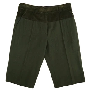 NEU OHNE ETIKETT HAIDER ACKERMANN dunkelgrün 100 % WOLL 100 % SEIDE BERMUDA Shorts 40 W-30" - Bild 1 von 6