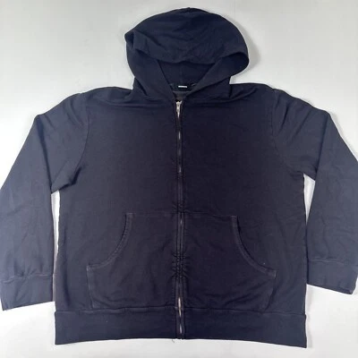 Sudadera con capucha Monrow completa con cremallera para mujer mediana negra con capucha Foto 1 de 4