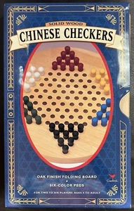 Foldable Solid Wood Chinese Checkers In Metal Case By Cardinal Industries - Picture 1 of 7