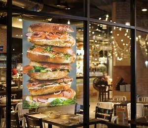 3D Restaurant Burger R3482 Fenster Aufkleber Vinyltapete Wandbilder Kay - Bild 1 von 11