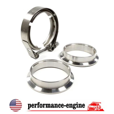 Universal 3" Inch Stainless Steel V-Band Turbo Pipe Exhaust Clamp Vband 76mm - Image 1 of 4