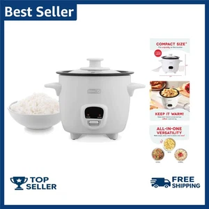 DASH Mini Cuoci Riso Vaporiera con Pentola Antiaderente Estraibile, Funzione Mantieni Caldo e - Foto 1 di 11