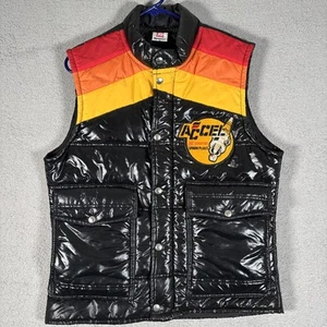 Gilet imbottito vintage anni 70 Nippon Denso Racing taglia M candele Accel colorblock - Foto 1 di 15