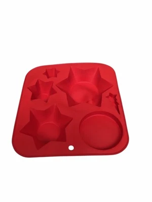 Silikon Backform  6- teilig Weihnachtsbaum Kuchenform Sterne Backen Weihnachten - Bild 1 von 2