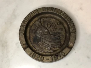Dearborn Eisengießerei Gusseisen Aschenbecher schwer Briefbeschwerer 50 Jahre - Bild 1 von 5