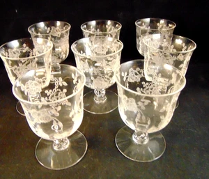 Fostoria Glas Willowmere Auster oder Obst Cocktail Glas 4er Set - 2 Sets verfügbar - Bild 1 von 5