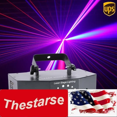 500mW RGB DJ Laser Projector Stage Lighting Disco Party Xmas Show Lights DMX - Image 1 of 4