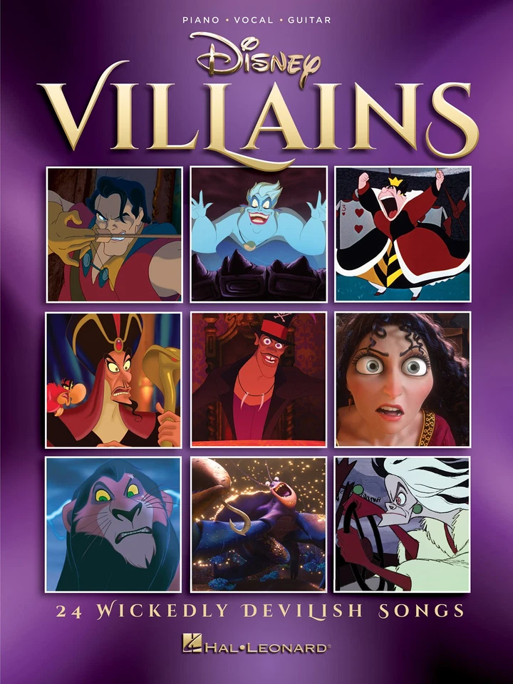 Disney Villains for Piano Vocal Sheet Music Guitar Chords Lyrics 24 Songs Book - Image 1 of 1