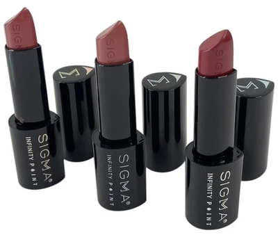Lot of 3 Sigma Infinity Point Lipstick Scarlet Temptation New Mod Makeup - Vegan Foto 1 de 2