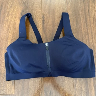 Victoria’s Secret Sport Knockout Bra 38D Navy High Impact Front Zip Underwire - Image 1 of 4