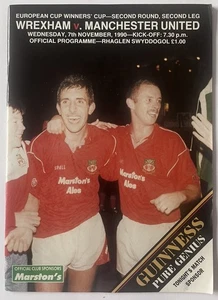 Wrexham v Manchester United Man Utd ECWC Cup 1990/91 - Picture 1 of 2