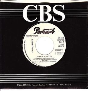 7" promo CYNDI LAUPER what's going on 45 SPANISH 1987 1-TRACK MARVIN GAYE - Imagen 1 de 1
