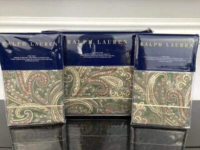 RALPH LAUREN Heritage Paisley Sateen Duvet 2 Shams Set Sage Green Multi KING - Image 1 of 4