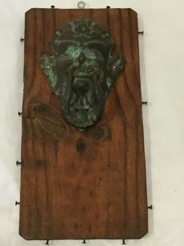 Vintage Devil Gargoyle Iron Bronze Door Knocker Cover