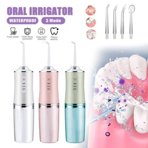 Cordless Water Flosser Jet 4 Tips Dental Floss Oral Irrigator Teeth Cleaner USB - Picture 1 of 15
