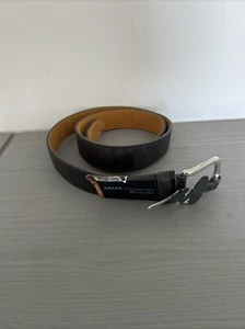Men's premium genuine leather Belt, 46 Inch Amana Embossed BOSS Black - Picture 1 of 6