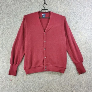 Par Four Cardigan Sweater Men Extra Large Marron Knit Button-Up V-Neck Wide Cuff - Picture 1 of 13
