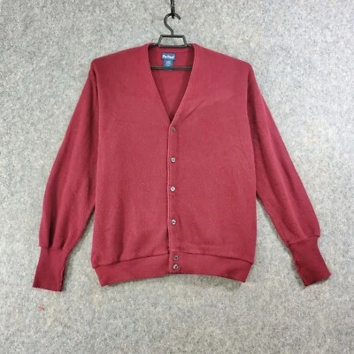 Par Four Cardigan Sweater Men Extra Large Marron Knit Button-Up V-Neck Wide Cuff - Image 1 of 4