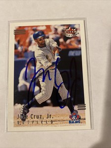 2002 Fleer Triple Crown Baseball #128 Jose Cruz Jr. Signed Blue Jays