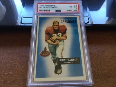 1955 Bowman #3 John Olszewski PSA 4 - Image 1 of 2
