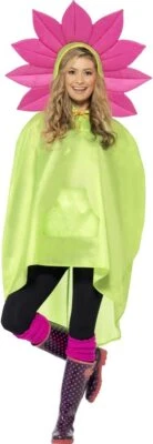 Poncho Smiffys Adulto Unisex Flor Fiesta, Talla Única, Color Verde, 27607 Foto 1 de 3