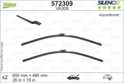 Valeo 572309 Silencio Aqua VA309 Front Wiper Blade Set Flat 650mm 480mm 26" 19" - Image 1 of 4