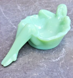 Bathing Nymph Ballerina Nude Beauty Sexy Mint Trinket Soap Dish Jadeite Mosser - Picture 1 of 15