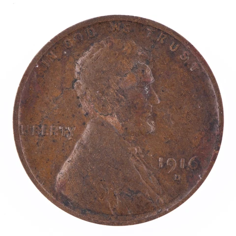 ERROR 1916 D Lincoln Cent ANACS VG8 Major Obverse Lamination 1c Certified Wheat Cover