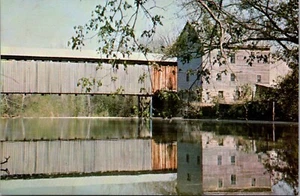 Postcard Highland County Rainsboro Ohio Covered Bridge Over Rocky Fork Creek UNP - Picture 1 of 2