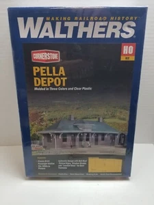 Walthers Cornerstone HO Scale Railroad Pella Depot Train Structure Kit Brand New - Picture 1 of 8