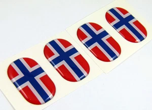 Norway midi domed decals flag 4 emblems 1.5"x1" Car bike laptop stickers - Photo 1/2
