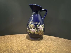 Vintage Japanese Cobalt Miniature Jug Peacock “Japanese Limoges” Style - Picture 1 of 10