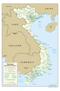 Vietnam Political Administrative Province Map Country Nation Poster Print XL - Picture 1 of 1