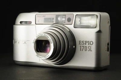 US Duty Paid PENTAX ESPIO 170SL Silver Point & Shoot 35mm Film Camera From Japan - Image 1 of 4