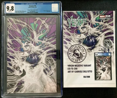 Venom #35 CGC 9.8 Scorpion Negative Edition Dell'Otto Variant Cover COA #55/200 - Image 1 of 4