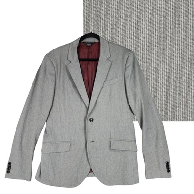 AX Armani Exchange Blazer 42R Men Gray Herringbone Suit Jacket Sport Coat Office - Image 1 of 4