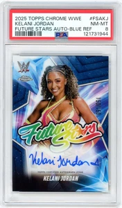 2025 Topps Chrome WWE Kelani Jordan Future Stars Auto Blue /150 - PSA 8 - Bild 1 von 2