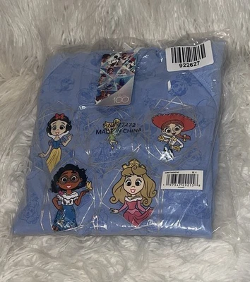 全新带标签 Disney 100 岁女孩 2 件套套装 8 码带迪士尼人物 — 第 1/4 张图片