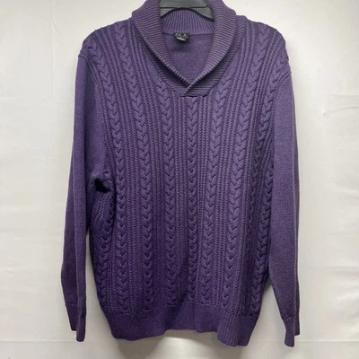 Мужской свитер Jos A Bank Executive Collection фиолетовый вязаный воротник-шаль размер XL - Изображение 1 из 4