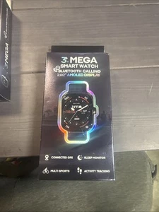 3plus 3PL-MEGA-BK Vibe Mega Bluetooth Calling Smartwatch NEW - Picture 1 of 4
