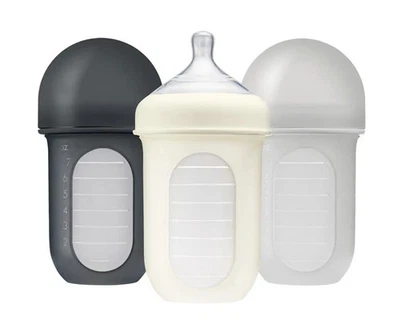 Gray 8 oz. Silicone Pouch Bottle 3 Pack - Image 1 of 3