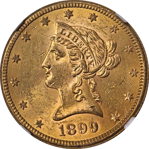 1899-S Liberty Gold $10 NGC MS62 Nice Eye Appeal Strong Strike Cover