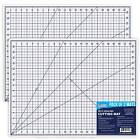 18" x 24" WHITE/BLUE Self Healing 6-Ply Double Sided PVC Cutting Mat - 2 Pack
