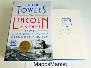 SIGNED The Lincoln Highway by Amor Towles 1st Edition/1st Printing (2021, HC) - Picture 1 of 14